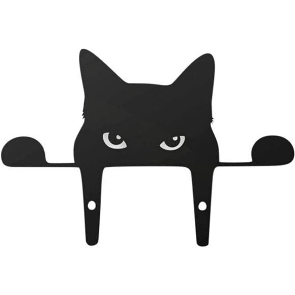 Metal Yard Art Decor Garden cat Statue, Black cat Statue Garden Ornaments - Picture 1 of 7